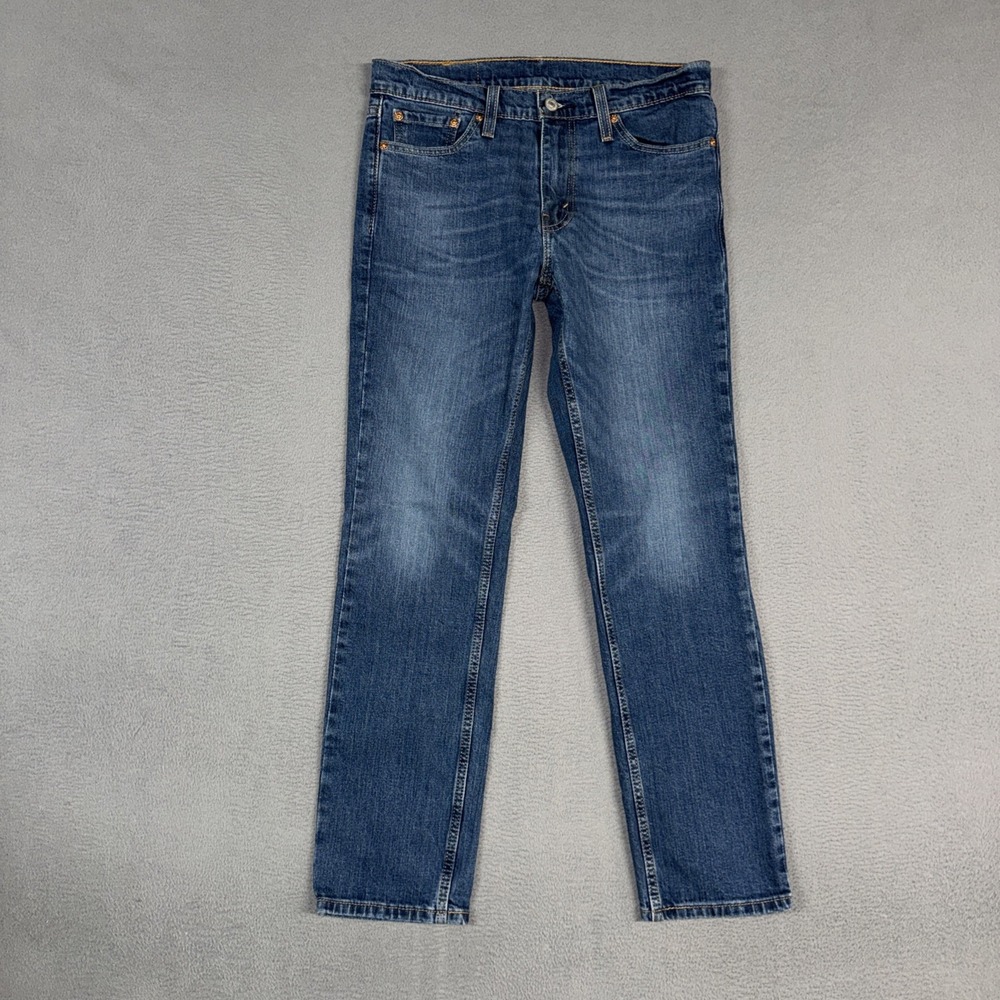 Levis Jeans Mens 30x30 Blue 511 Slim Straight Stretch Distressed Denim Cowboy